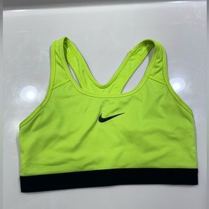 (M) Nike Dri - Fit Neon Yellow Sports Bra Black Logo/Band
